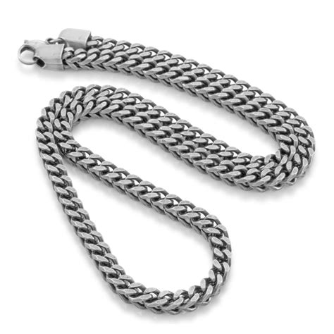 marz 6mm vintage stainless steel box chain necklace|6mm Chain Necklace .